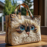 Bolsa artesanal com gato branco