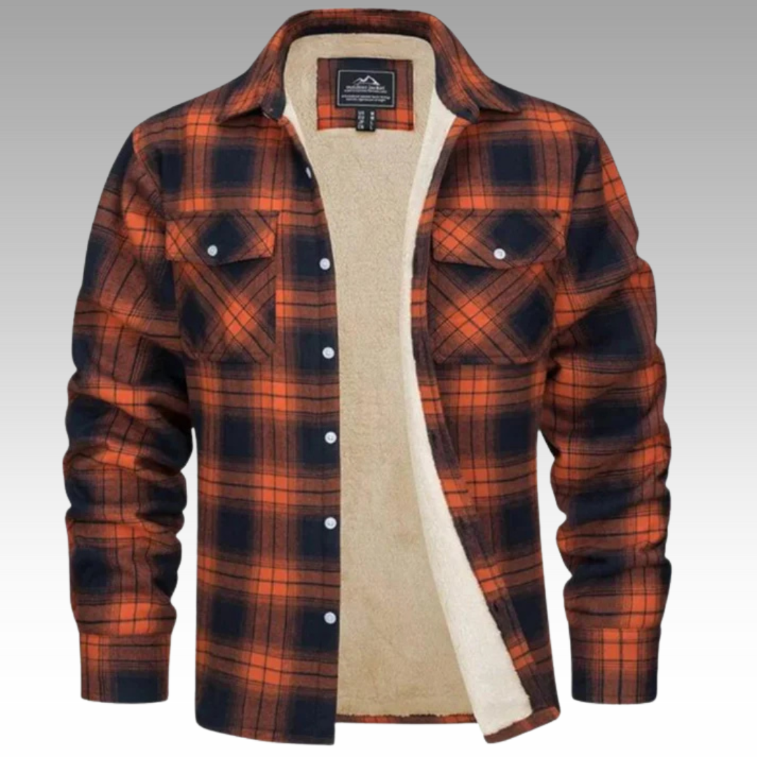 Tiago - Casaco Trucker Listrado em Fleece