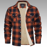 Tiago - Casaco Trucker Listrado em Fleece