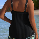 Laluna® | Tankini riscado com calções de praia em duas peças