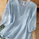 Cassiana - Cotton and Linen Blouse