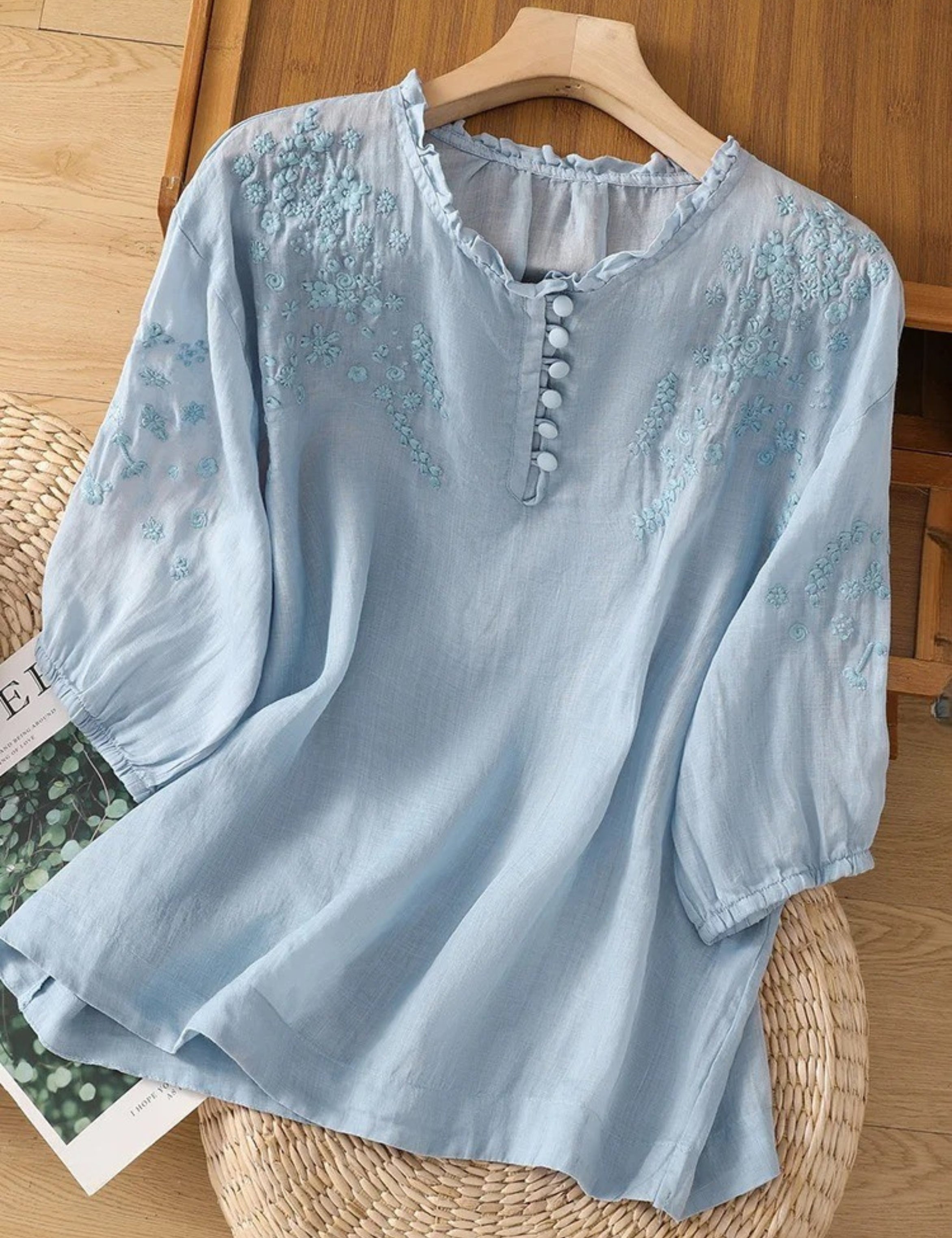 Cassiana - Cotton and Linen Blouse