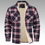 Tiago - Casaco Trucker Listrado em Fleece