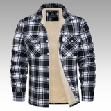 Tiago - Casaco Trucker Listrado em Fleece