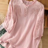Cassiana - Cotton and Linen Blouse