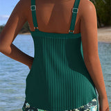 Laluna® | Tankini riscado com calções de praia em duas peças