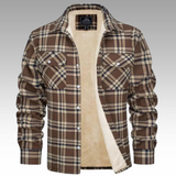 Tiago - Casaco Trucker Listrado em Fleece