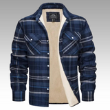 Tiago - Casaco Trucker Listrado em Fleece