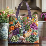 Bolsa artesanal com suculentas