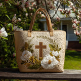 Bolsa artesanal com motivo de cruz