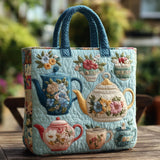 Bolsa acolchoada com flores