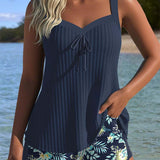 Laluna® | Tankini riscado com calções de praia em duas peças