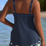 Laluna® | Tankini riscado com calções de praia em duas peças