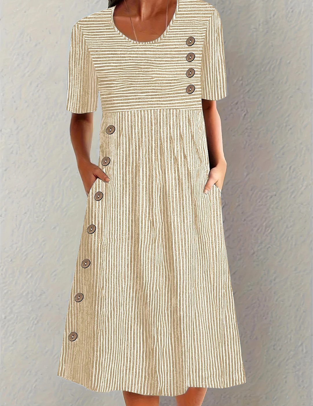 Marina - Elegant Striped Midi Dress